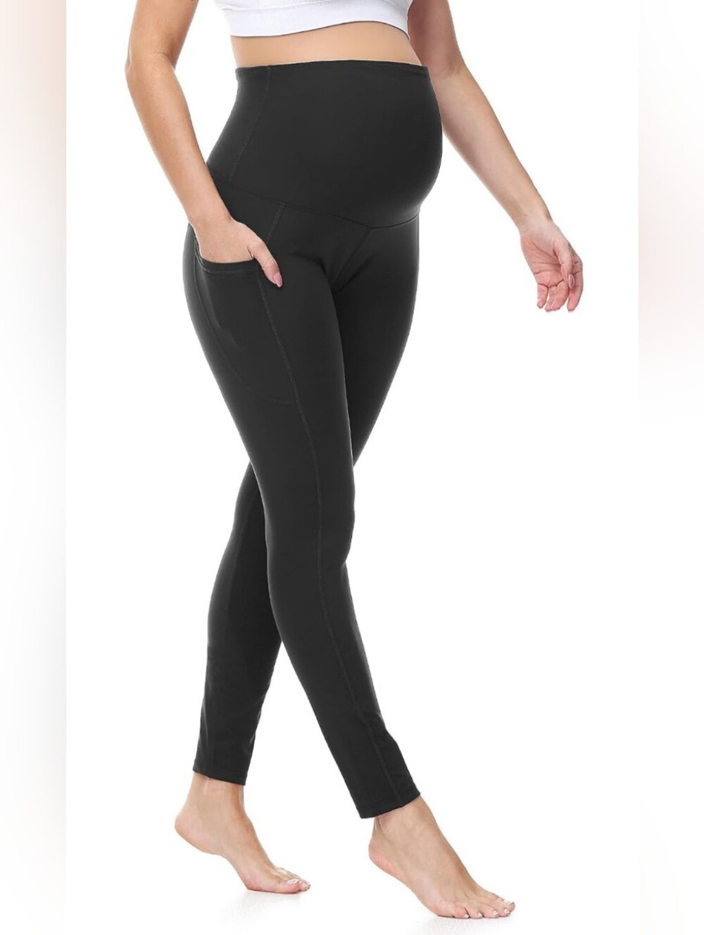 Hofish Maternity Black Pocket Leggings